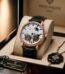 Exquisite Patek Philippe watch with white dial and rose gold case, presented in a luxurious box.